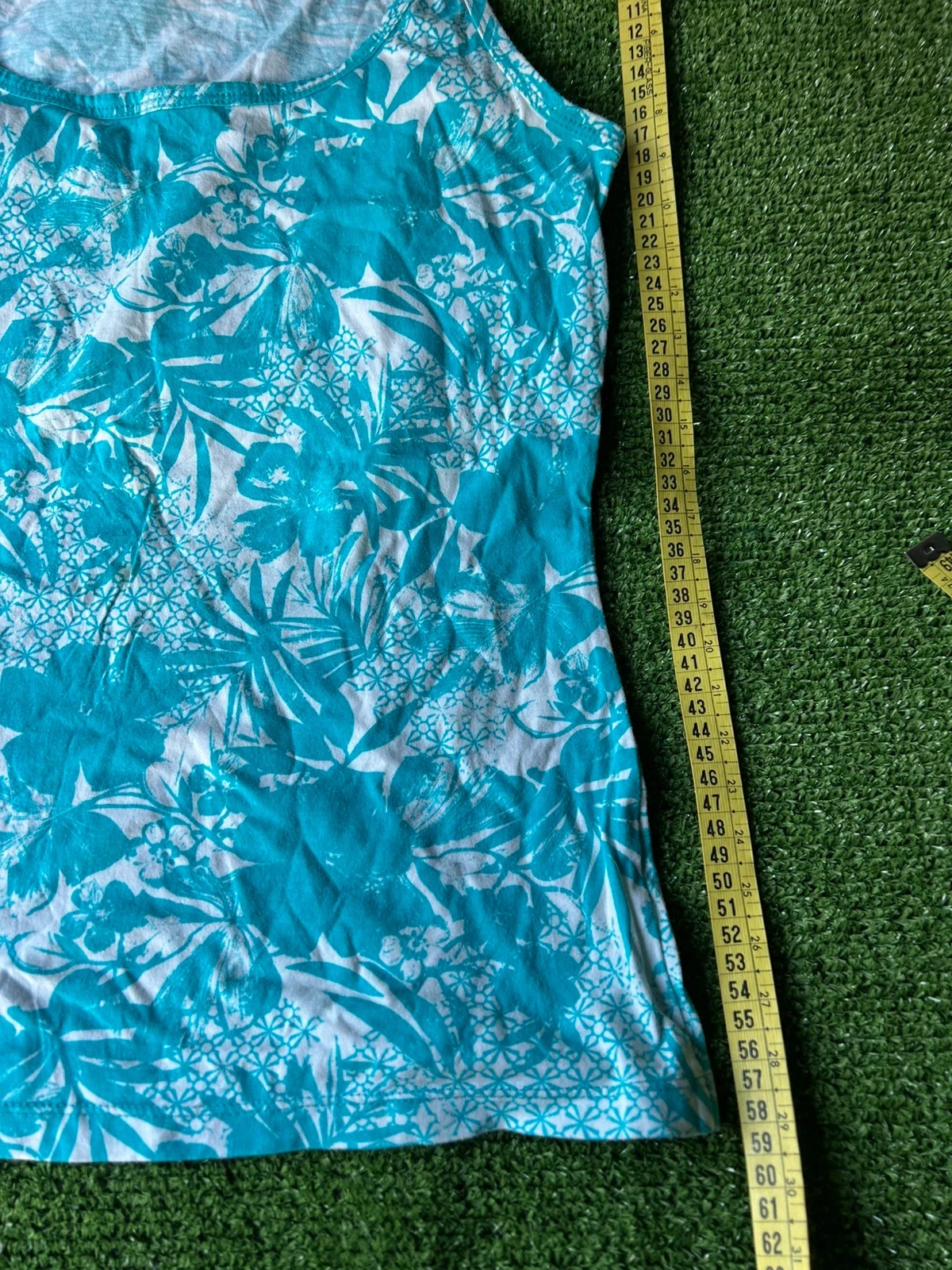 Witte blouse met blauwe bloemenprint – photo 4